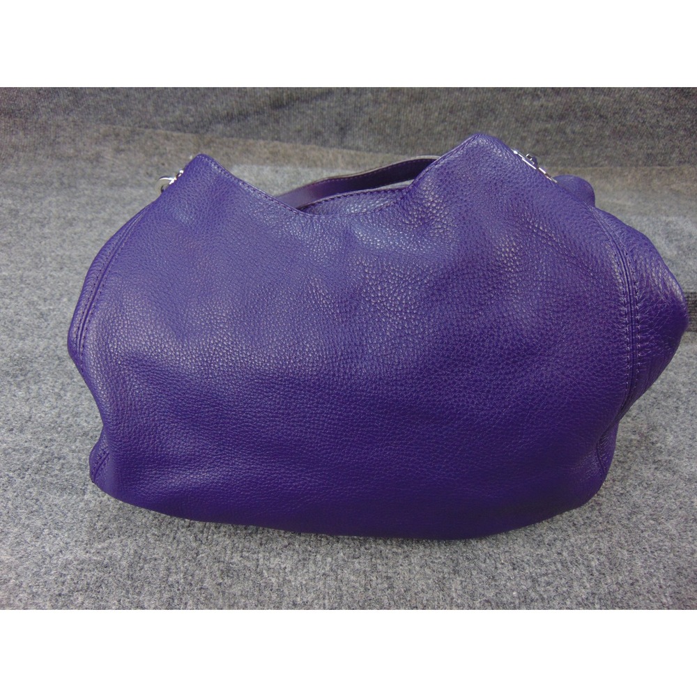 Michael Kors Fulton Large Hobo Purple Pebbled Leather Bag Purse 30H3SFTE3L - Picture 4 of 16
